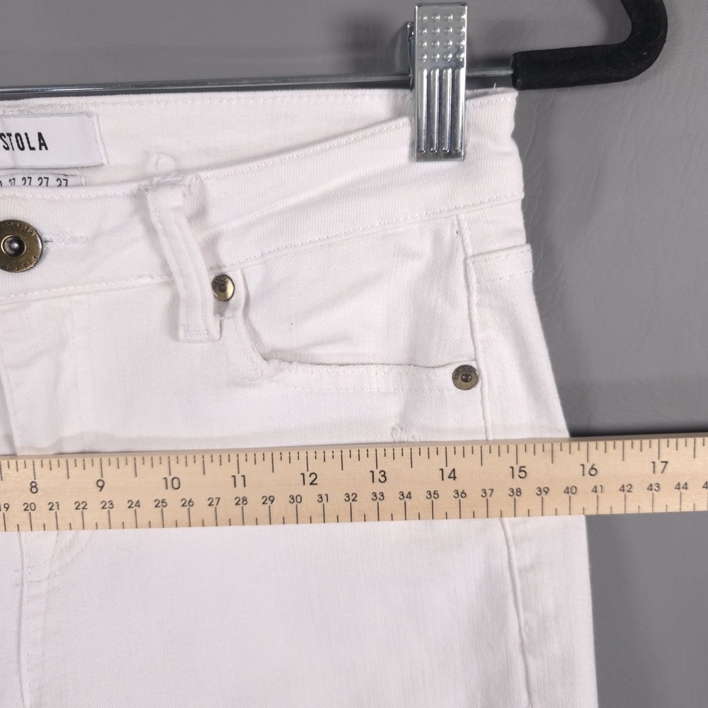 Pistola Revolve Jeans White Midrise Semi Distressed Skinny P6822ftn-Wak Size 27 View 6